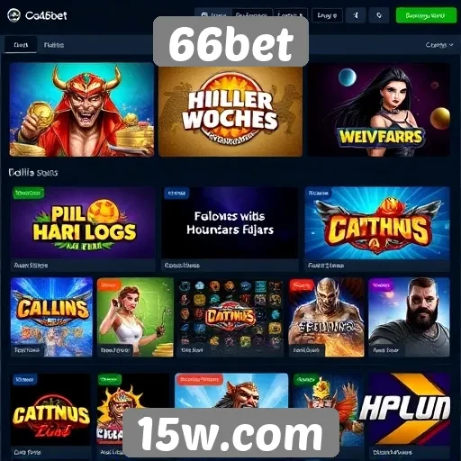 Variedade de jogos disponíveis na plataforma 66bet